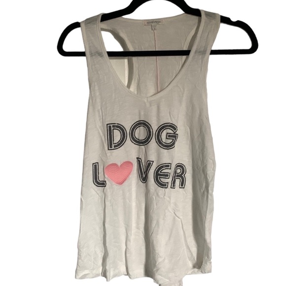 PJ Salvage Tops - PJ Salvage Dog Lover White Tank Top US Size Small